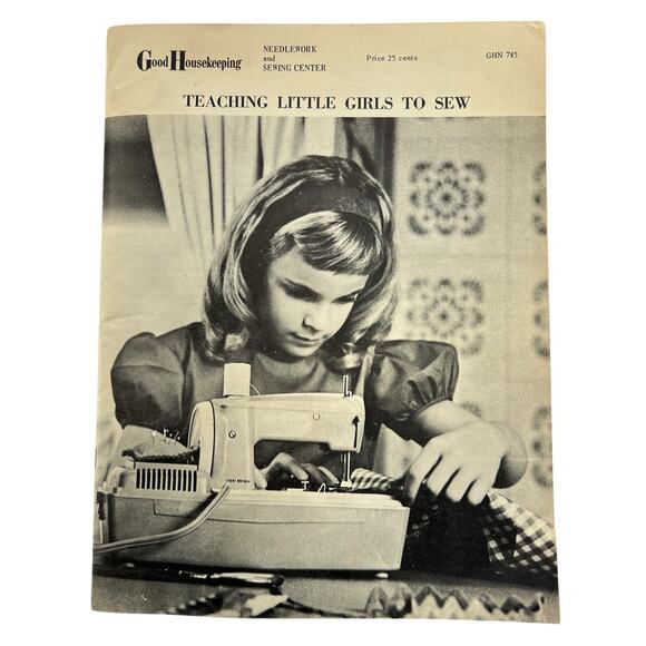 1960s Teaching Little Girls to Sew Book With Patterns Vintage Good Housekeeping - Picture 1 of 9